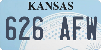 KS license plate 626AFW