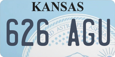 KS license plate 626AGU