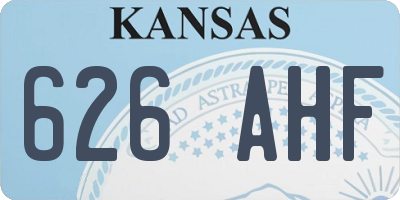 KS license plate 626AHF