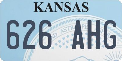 KS license plate 626AHG