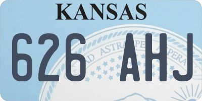 KS license plate 626AHJ