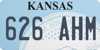KS license plate 626AHM