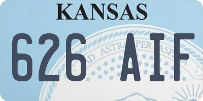 KS license plate 626AIF