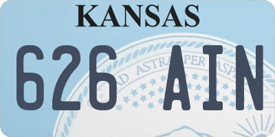 KS license plate 626AIN