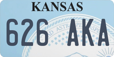 KS license plate 626AKA