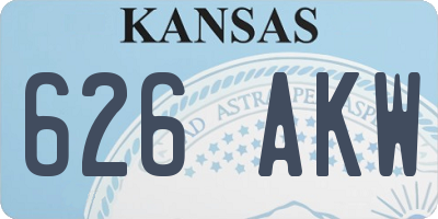 KS license plate 626AKW