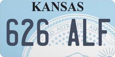 KS license plate 626ALF