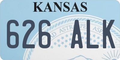 KS license plate 626ALK