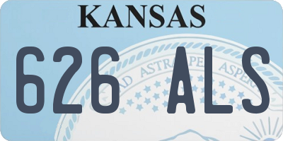 KS license plate 626ALS