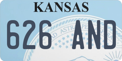 KS license plate 626AND