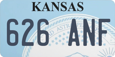 KS license plate 626ANF