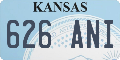KS license plate 626ANI