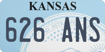 KS license plate 626ANS