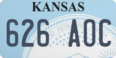 KS license plate 626AOC
