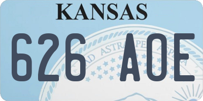 KS license plate 626AOE