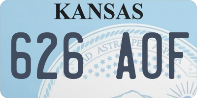 KS license plate 626AOF