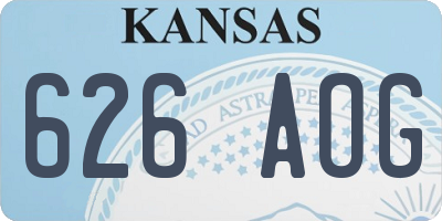 KS license plate 626AOG