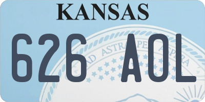 KS license plate 626AOL