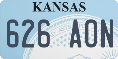 KS license plate 626AON