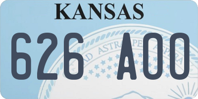KS license plate 626AOO