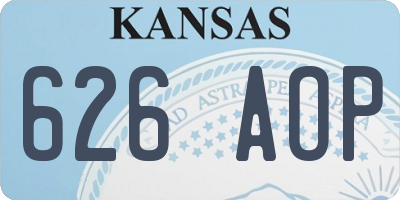 KS license plate 626AOP