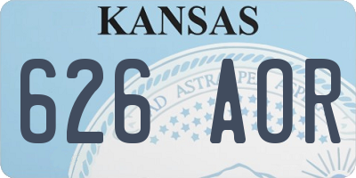 KS license plate 626AOR