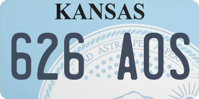 KS license plate 626AOS