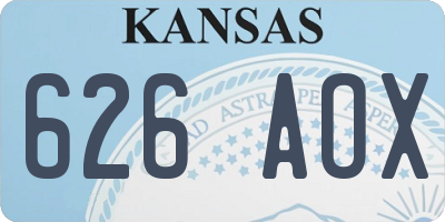 KS license plate 626AOX