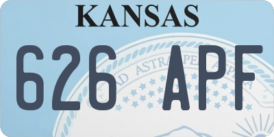 KS license plate 626APF