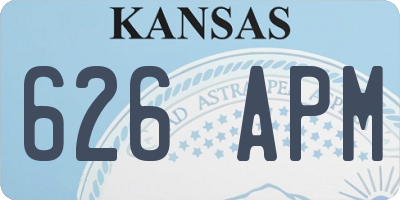 KS license plate 626APM