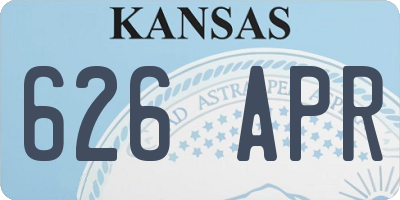 KS license plate 626APR