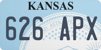 KS license plate 626APX