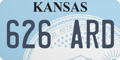 KS license plate 626ARD