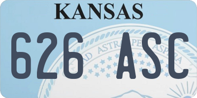 KS license plate 626ASC