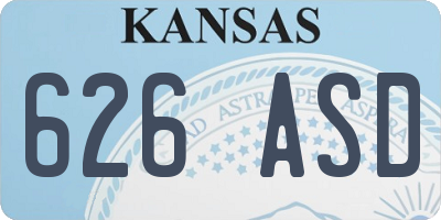 KS license plate 626ASD