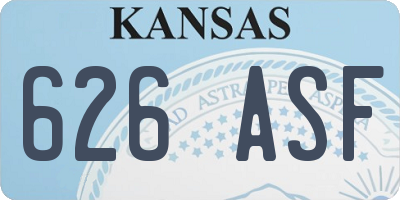 KS license plate 626ASF