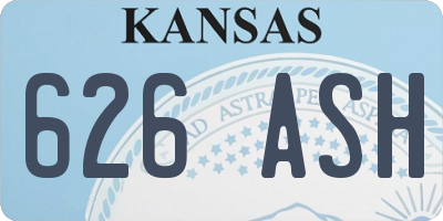 KS license plate 626ASH