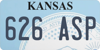 KS license plate 626ASP