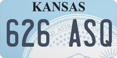 KS license plate 626ASQ