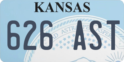 KS license plate 626AST