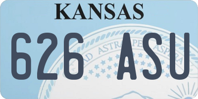 KS license plate 626ASU