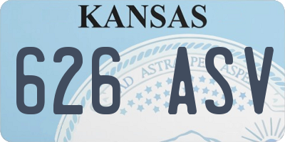 KS license plate 626ASV
