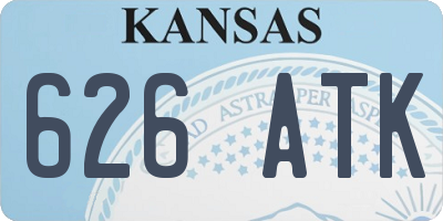 KS license plate 626ATK