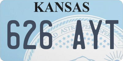 KS license plate 626AYT