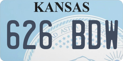 KS license plate 626BDW