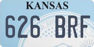 KS license plate 626BRF