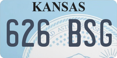KS license plate 626BSG
