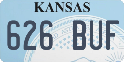 KS license plate 626BUF