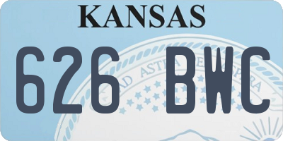 KS license plate 626BWC