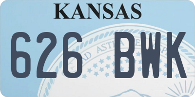 KS license plate 626BWK